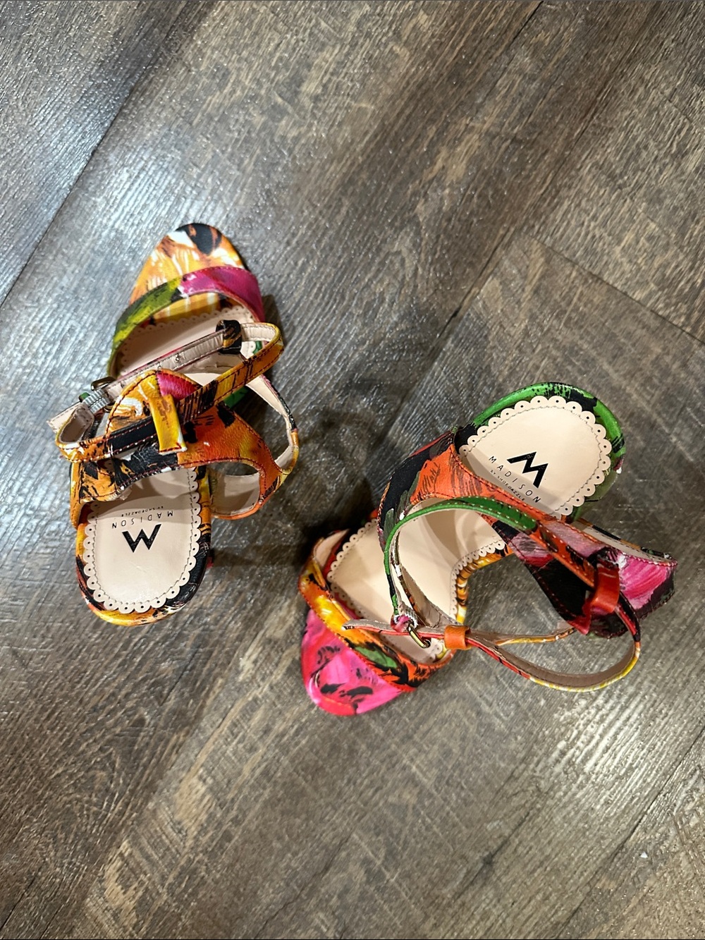 Madison Women’s Vibrant Floral-Multicolor Slingback High Heels 👠- Size 7.5 - Picture 3 of 7